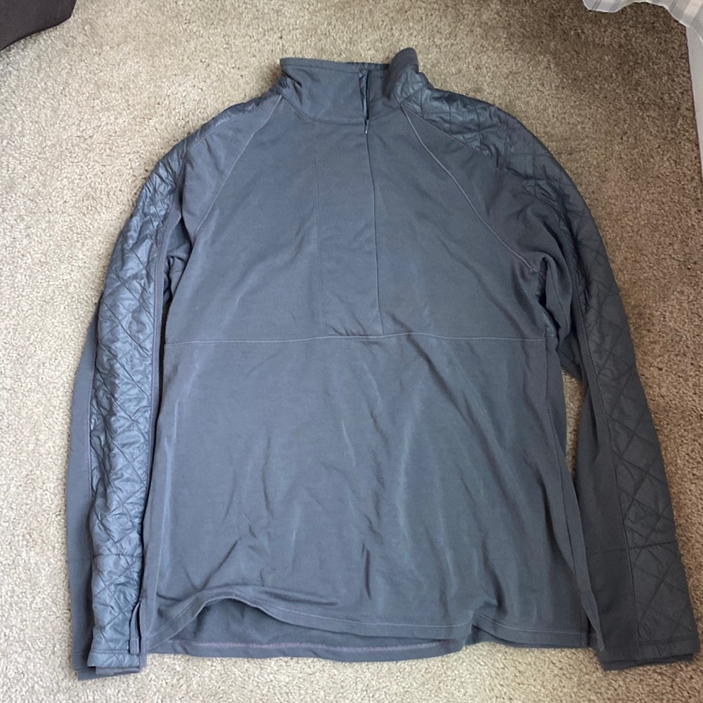 Athleta 3/4 Zip Gray Quilted Pullover